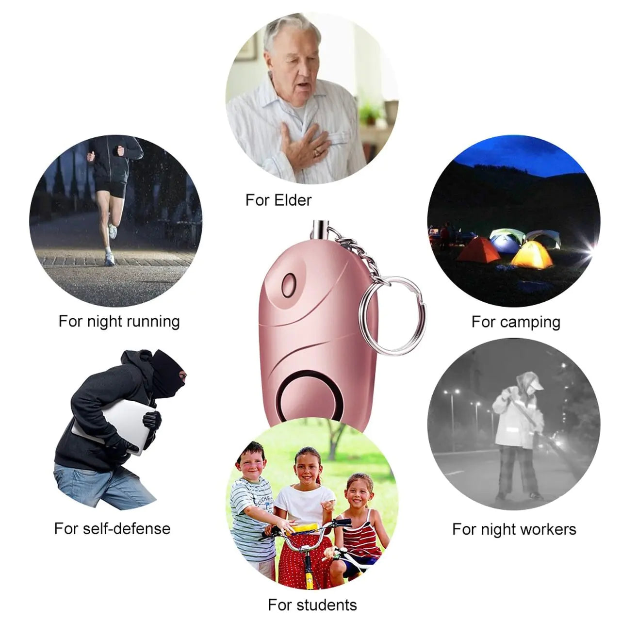 Outdoor Personal Alarm with Light for Self-Defense