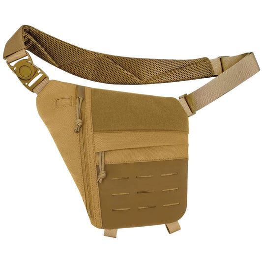 Tactical Sling Bag Pack for Men Small Sling Shoulder Crossbody flex Bags Anti-theft Military One Strap Chest Khaki