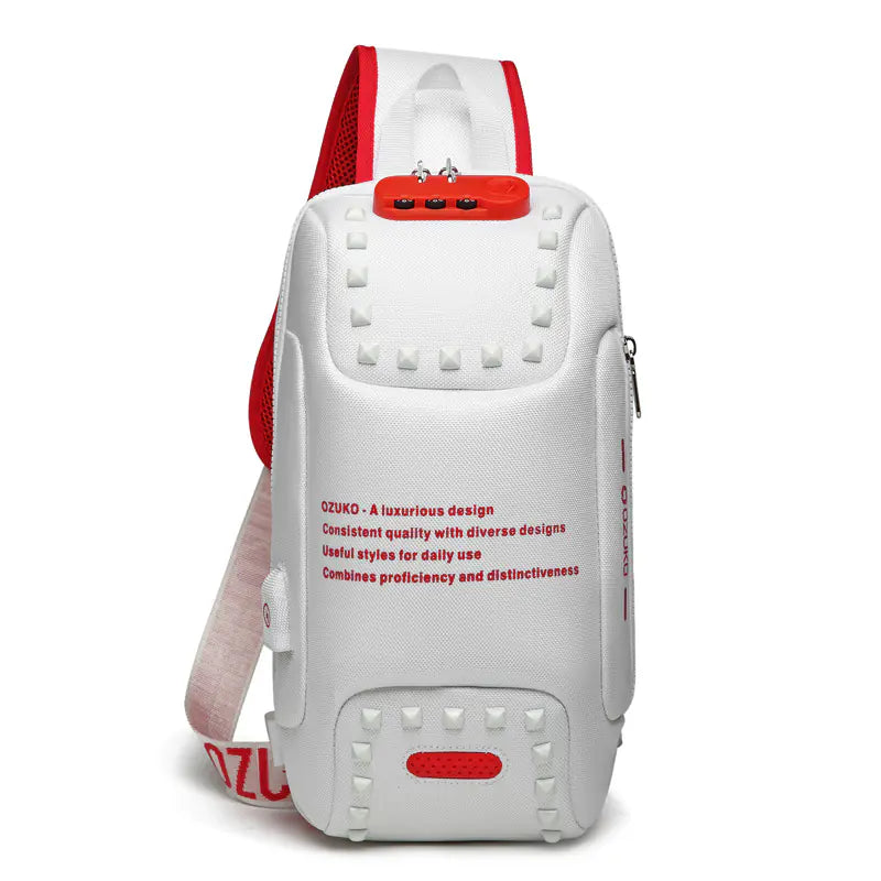 Ozuko USB Anti-Theft Waterproof Oxford Crossbody Bag