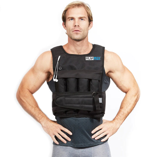 RUNmax Run Fast 12lb-140lb Weighted Vest (with Shoulder Pads 20lb)