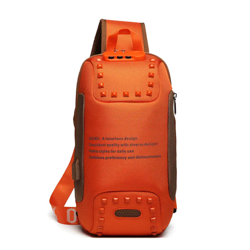 Ozuko USB Anti-Theft Waterproof Oxford Crossbody Bag