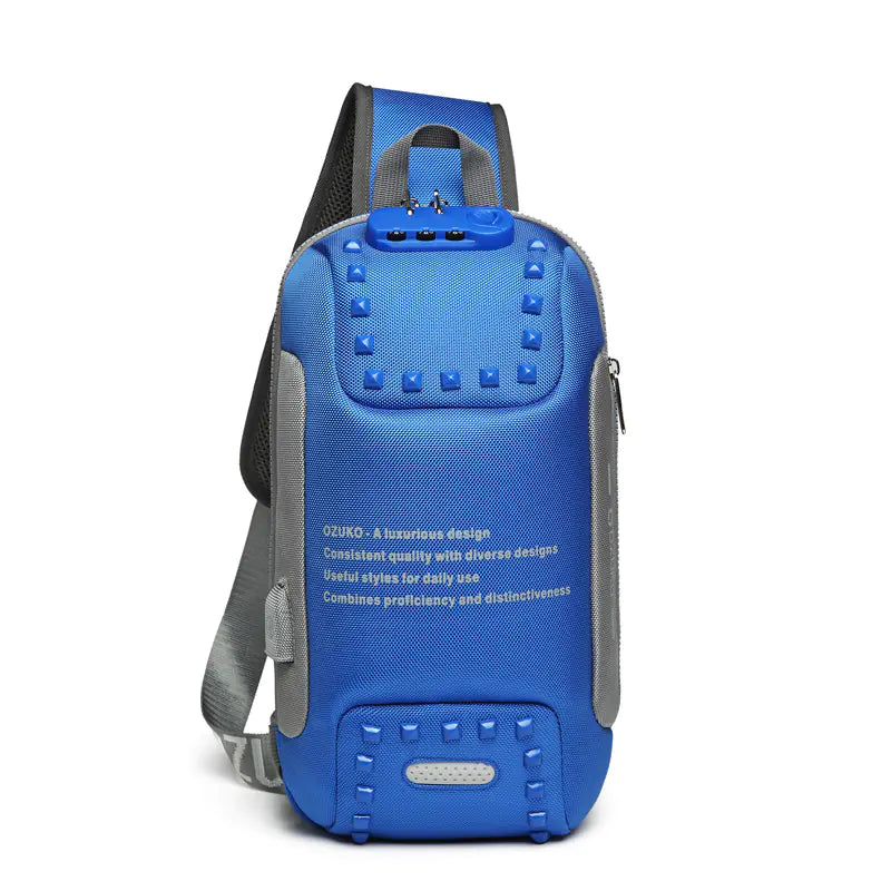 Ozuko USB Anti-Theft Waterproof Oxford Crossbody Bag