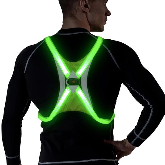 LED Reflective Vest Light Up Running Vest Reflective Vest for Runners and Walkers Rechargeable Reflective Vest Running Gear for Walking Running Cycling at Night Adjustable for Men Women
