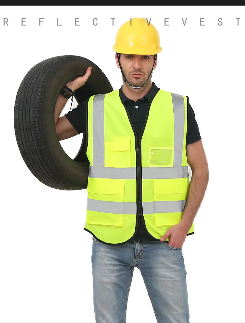 Reflective Vest with Pockets for Cycling Safety Wear