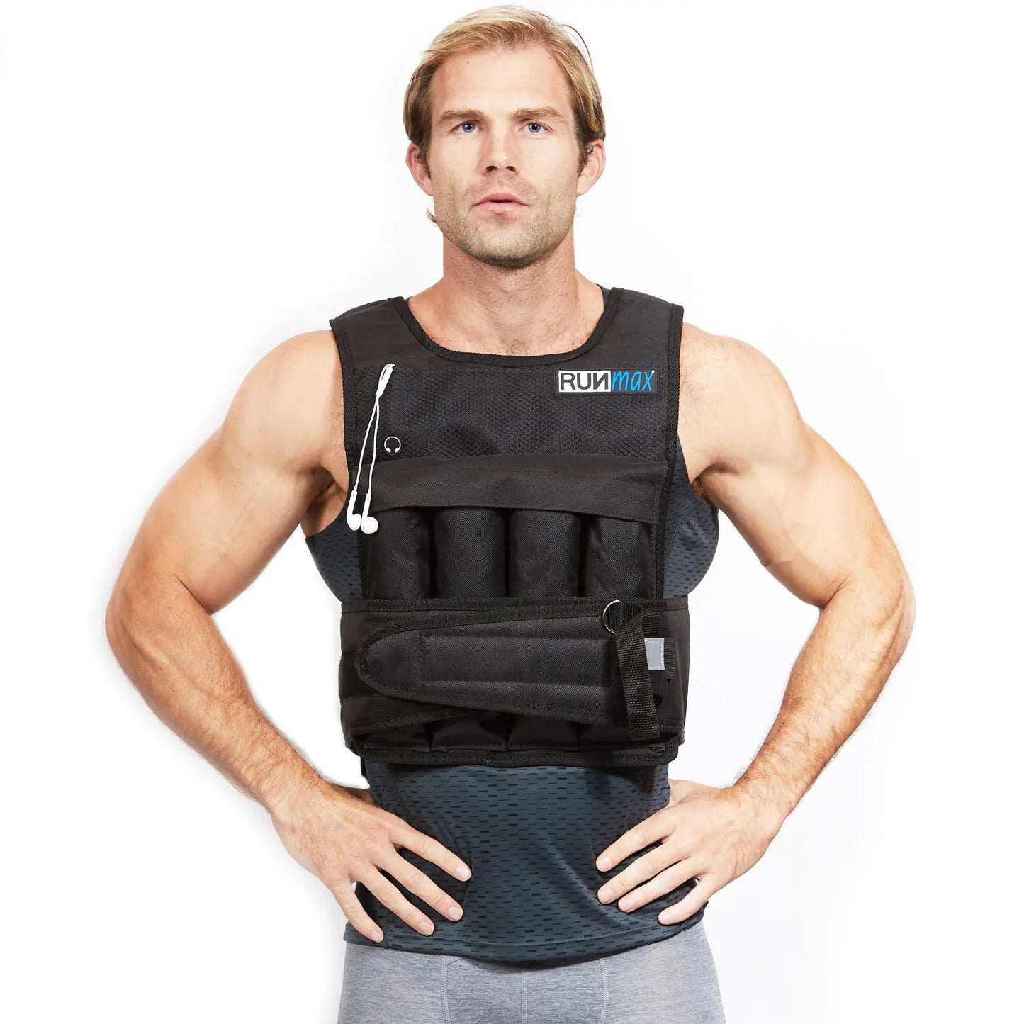 RUNmax Run Fast 12lb-140lb Weighted Vest (with Shoulder Pads 20lb)