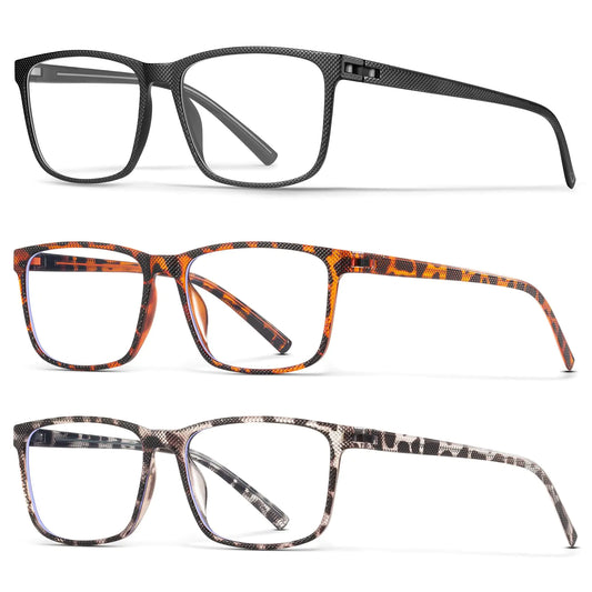 DioKiw Square Blue Light Blocking Glasses Men Lightweight Frame Computer Gaming Glasses Clear Blue light Lens