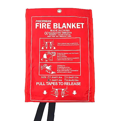 Large Fire Blanket for Home XL 59x59 79x79 Inches Emergency Fire Blankets Kitchen Fire Retardant Blanket Fire Shelter Suppression Restaurant House Car Warehouse Fire Proof Survival Safety Reusable