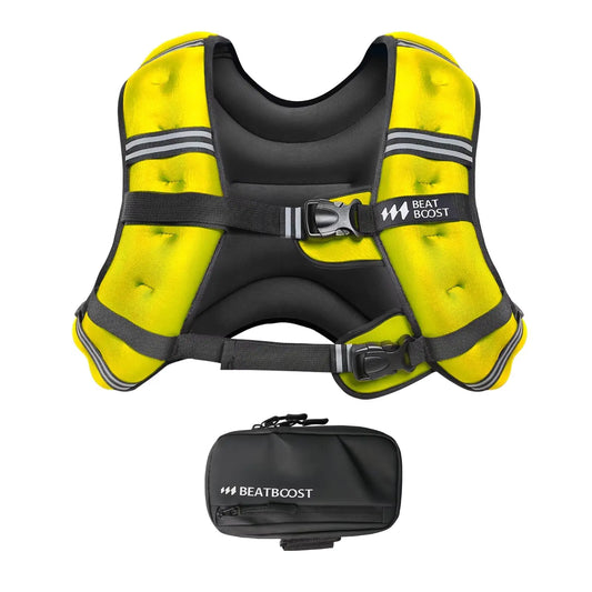 Weighted Vest for Women Men BeatBoost 15 lb Weight Vest with Ironsand for Walking Strength Training Running Workout Yellow