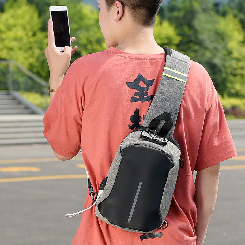 Men's Anti-Theft Oxford Fabric Crossbody Backpack