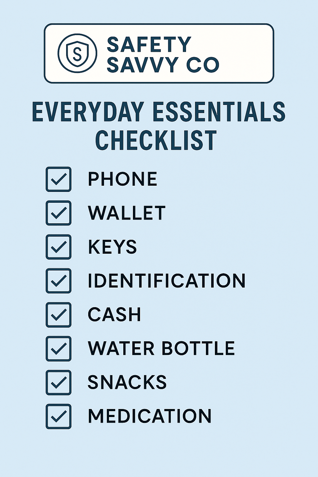 Everyday Safety Essentials Checklist