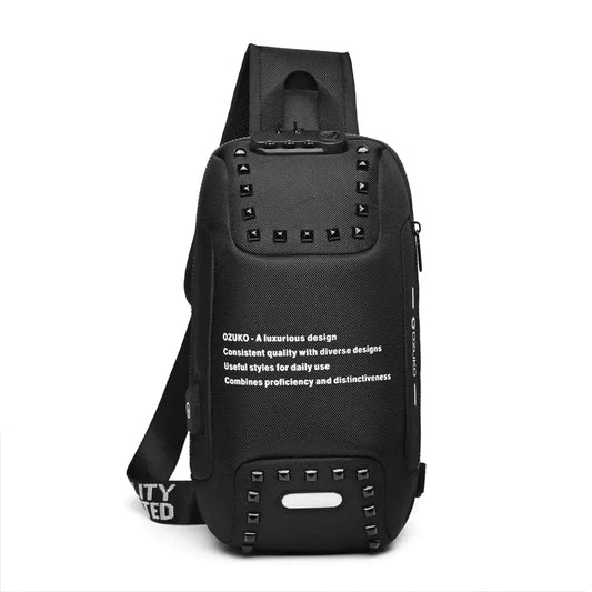 Ozuko USB Anti-Theft Waterproof Oxford Crossbody Bag