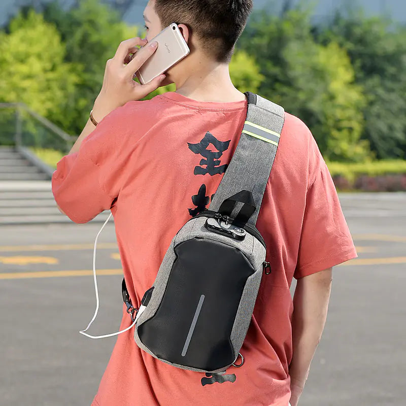 Men's Anti-Theft Oxford Fabric Crossbody Backpack